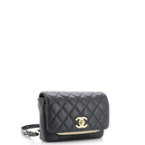 Private Affair Camellia Flap Bag Quilted Lambskin Small