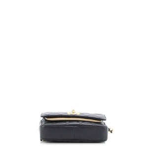 Private Affair Camellia Flap Bag Quilted Lambskin Small