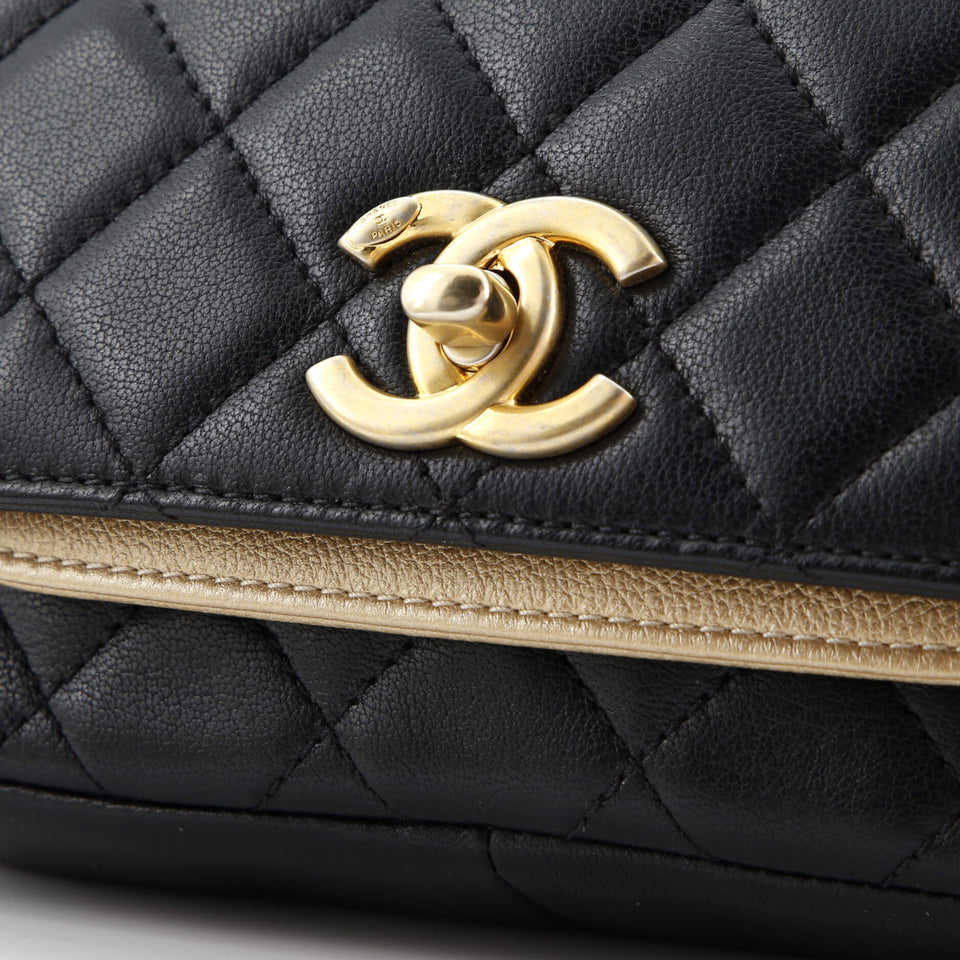 Private Affair Camellia Flap Bag Quilted Lambskin Small