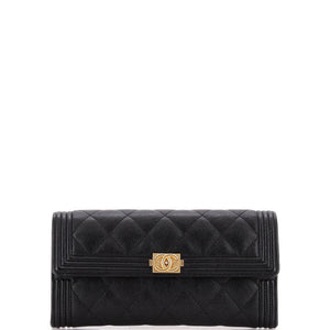 Boy Flap Wallet Quilted Caviar Long