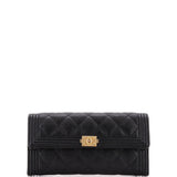 Boy Flap Wallet Quilted Caviar Long