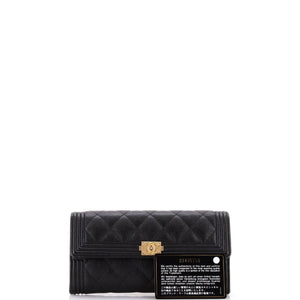 Boy Flap Wallet Quilted Caviar Long