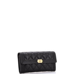 Boy Flap Wallet Quilted Caviar Long