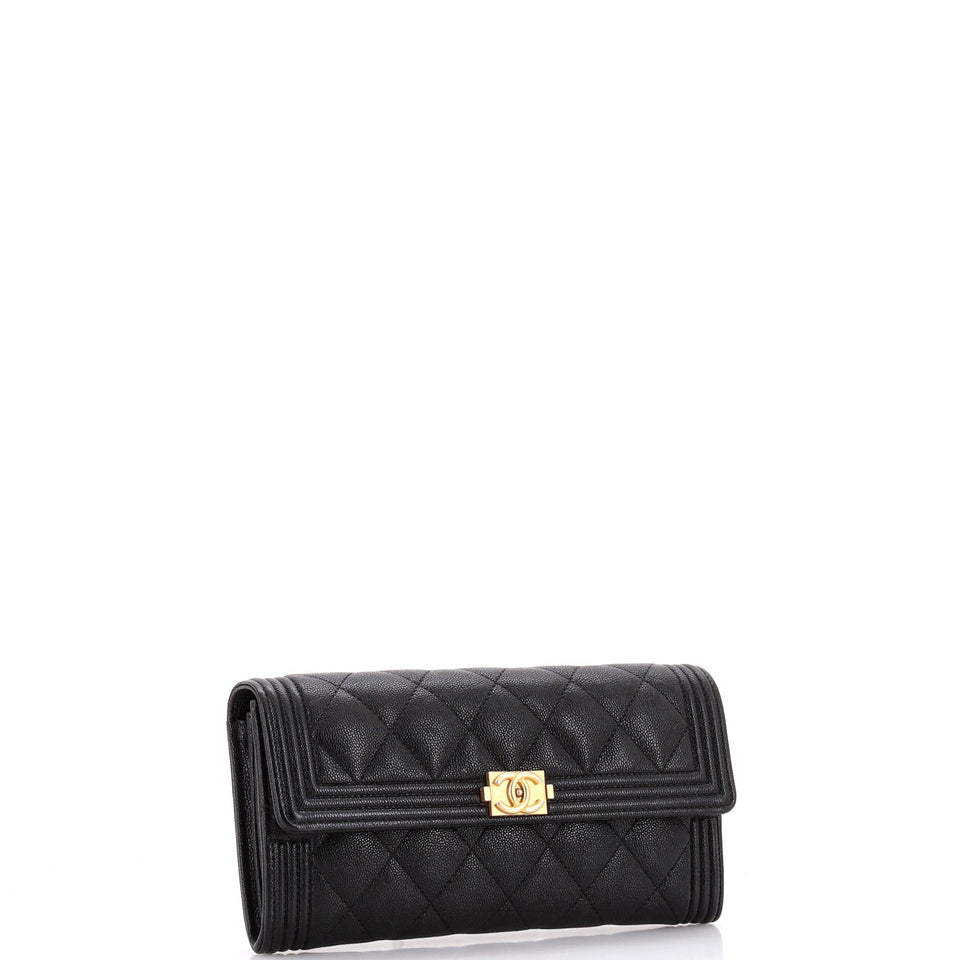 Boy Flap Wallet Quilted Caviar Long