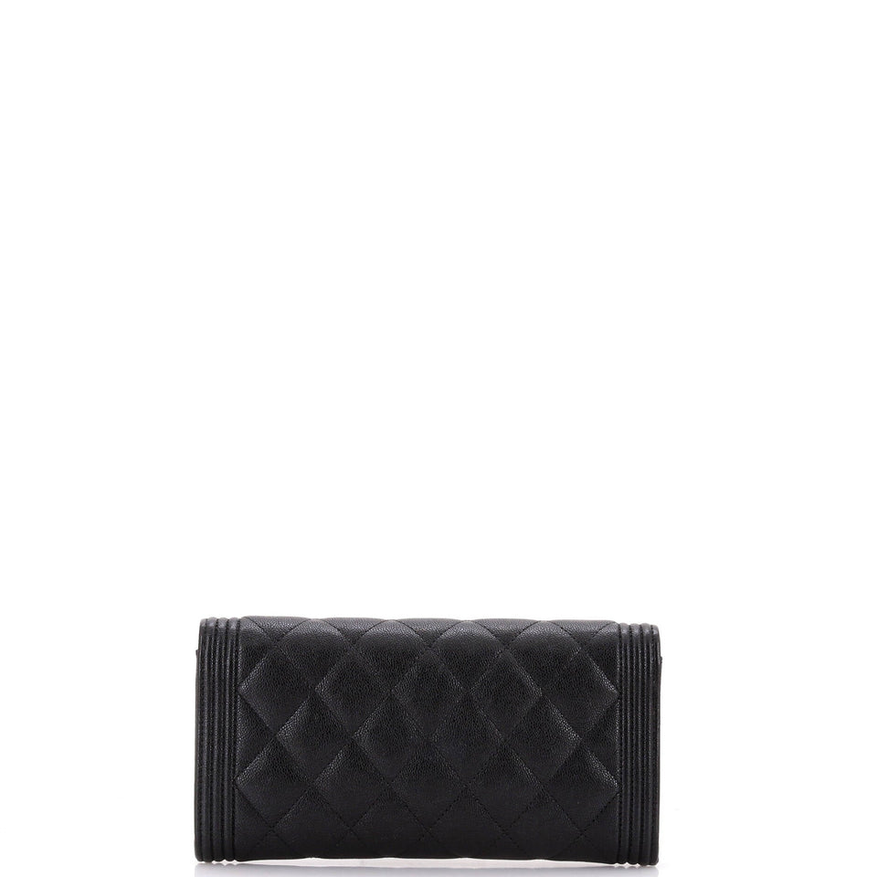 Boy Flap Wallet Quilted Caviar Long
