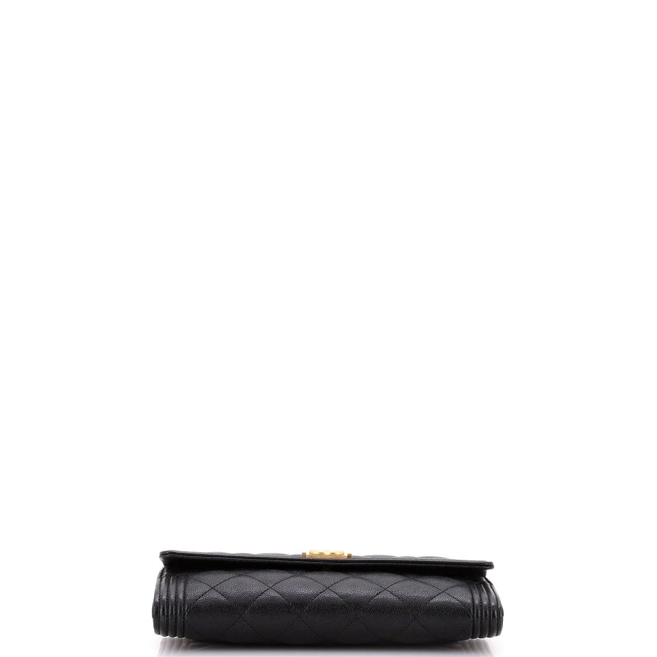 Boy Flap Wallet Quilted Caviar Long
