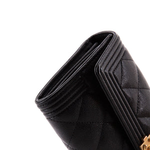 Boy Flap Wallet Quilted Caviar Long