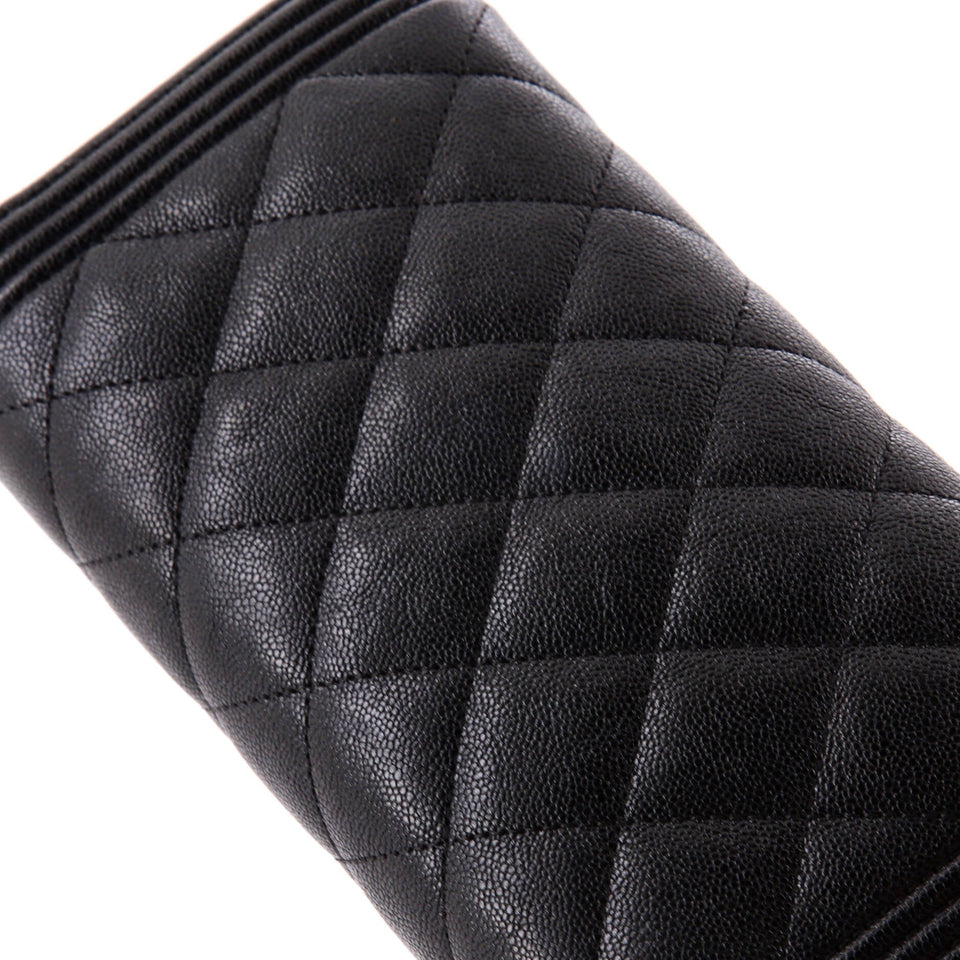 Boy Flap Wallet Quilted Caviar Long