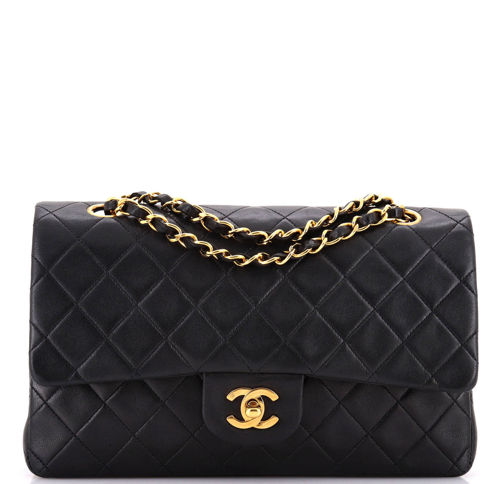 Vintage Classic Double Flap Bag Quilted Lambskin Medium