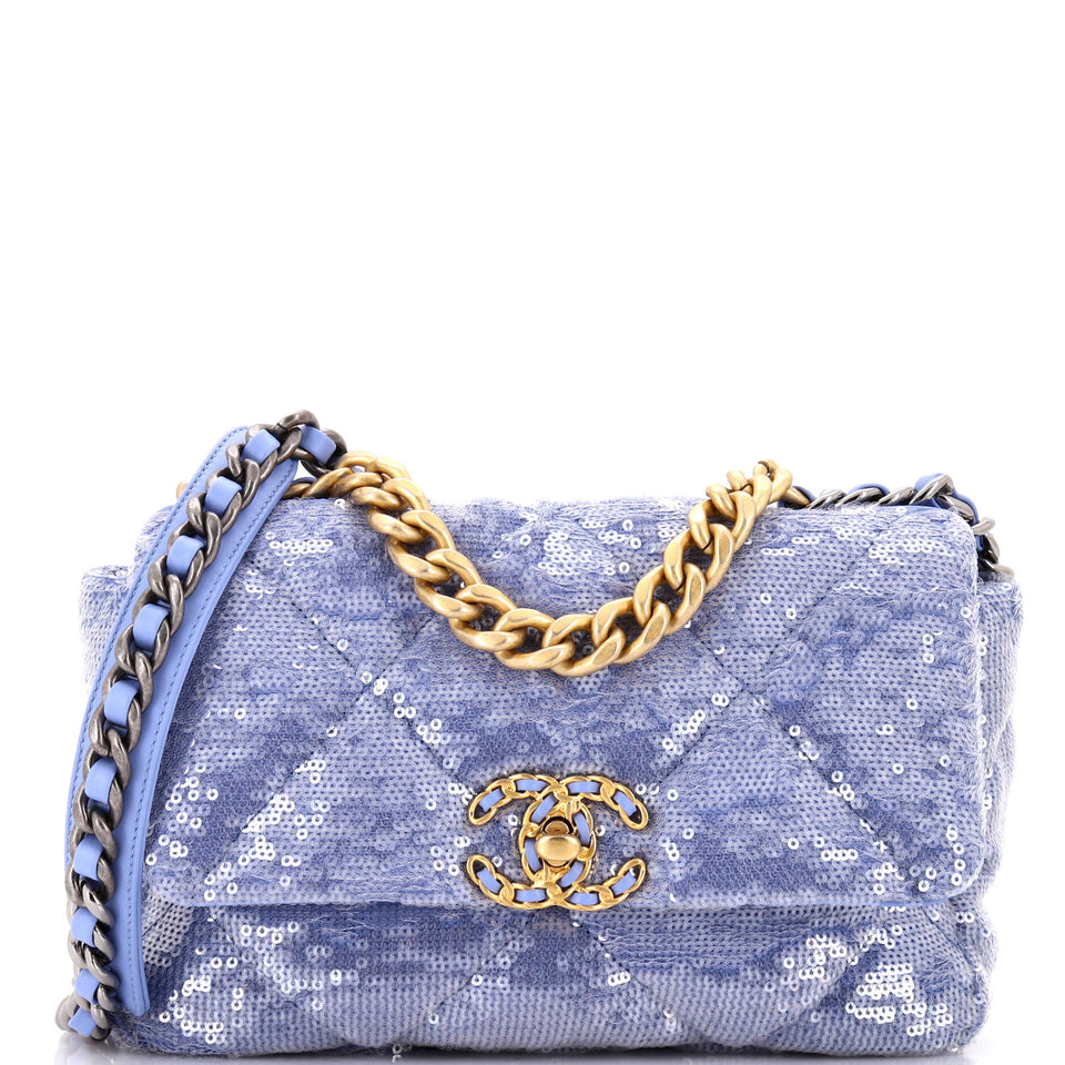 19 Flap Bag Quilted Sequins Medium