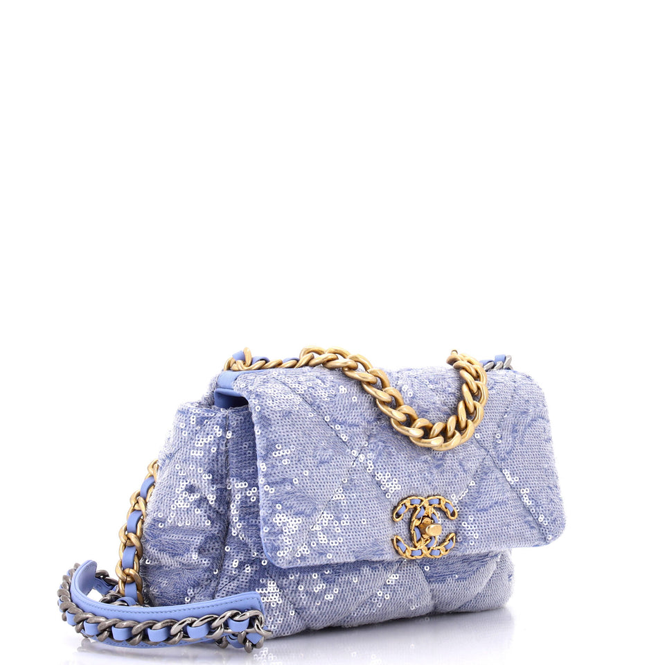 19 Flap Bag Quilted Sequins Medium