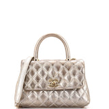 Coco Top Handle Bag Quilted Aged Calfskin Mini