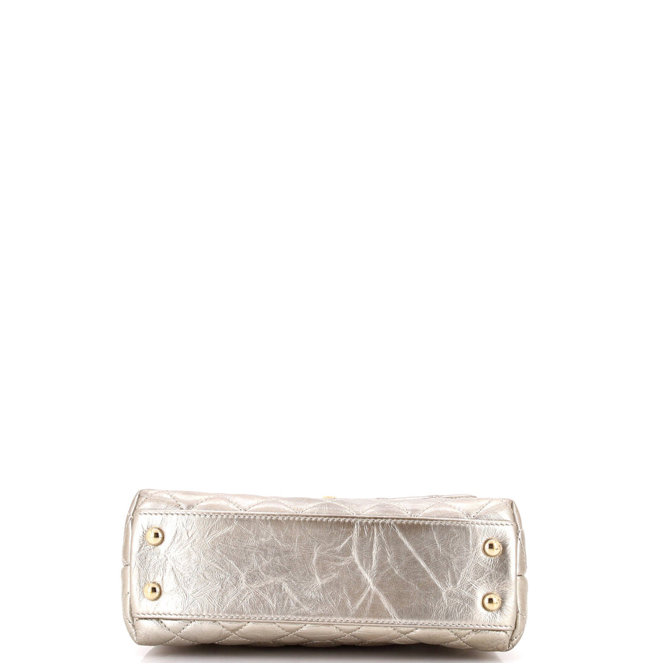 Coco Top Handle Bag Quilted Aged Calfskin Mini