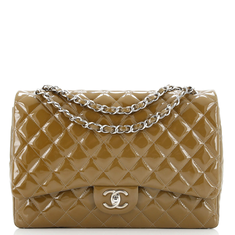 Classic Double Flap Bag Quilted Patent Jumbo