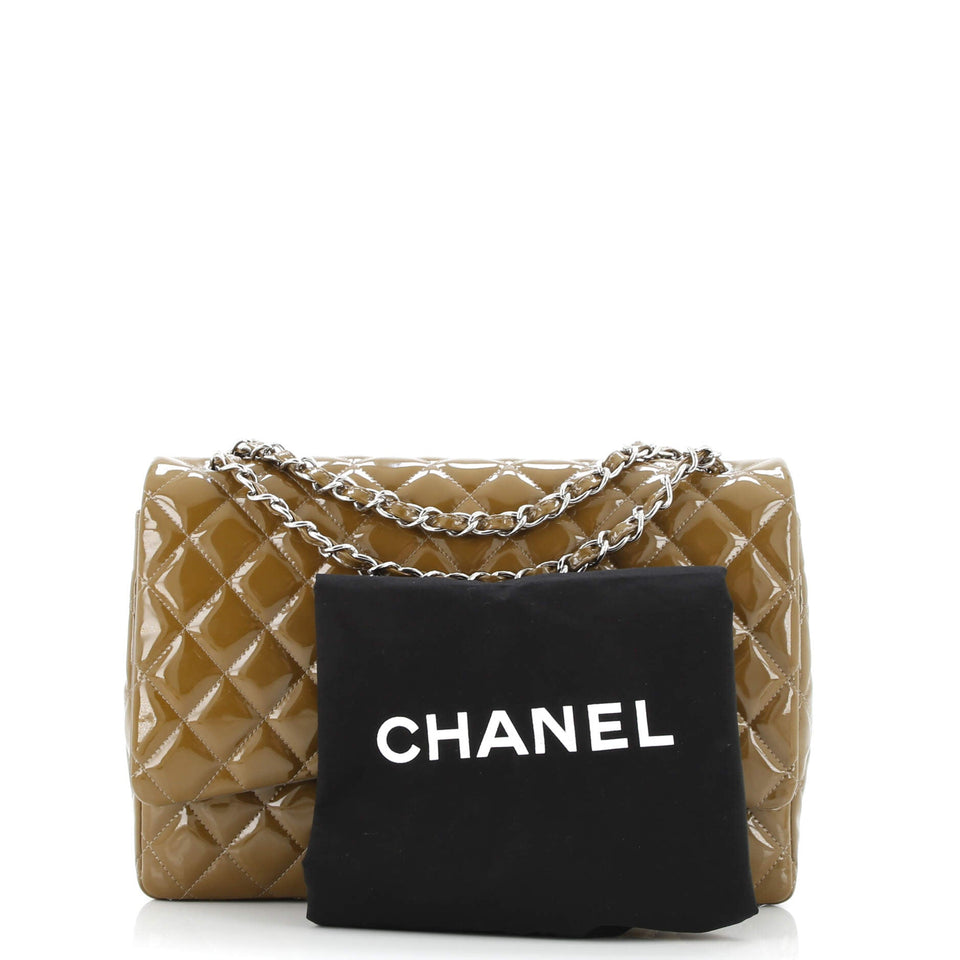 Classic Double Flap Bag Quilted Patent Jumbo