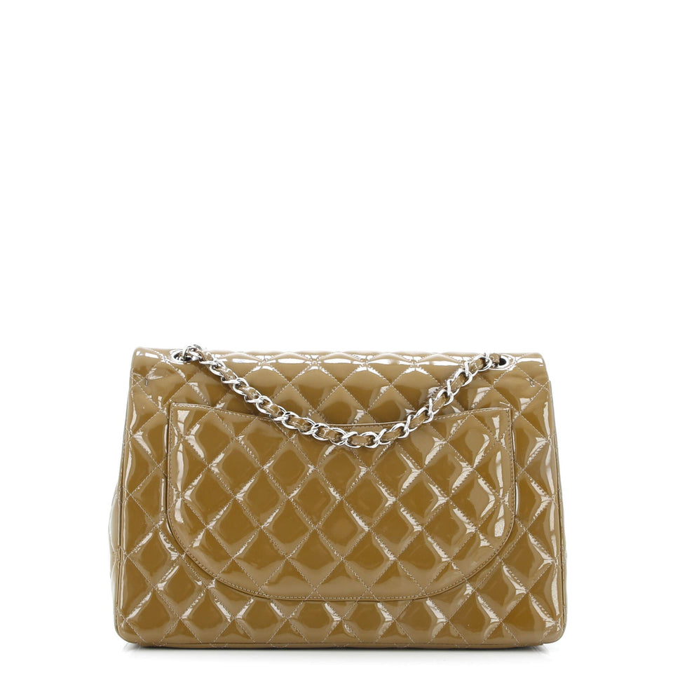 Classic Double Flap Bag Quilted Patent Jumbo