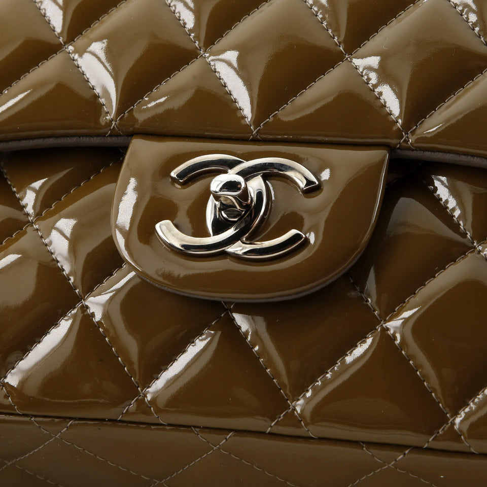 Classic Double Flap Bag Quilted Patent Jumbo
