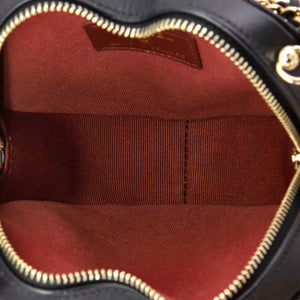 CC in Love Heart Clutch with Chain Quilted Lambskin