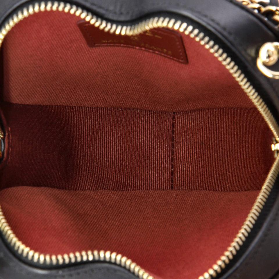 CC in Love Heart Clutch with Chain Quilted Lambskin