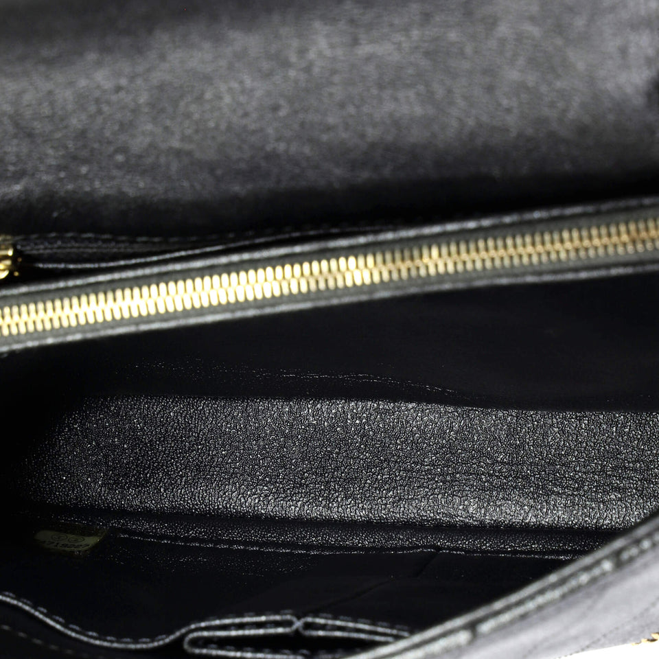 Cuba CC Flap Bag Whipstitch Chevron Leather and Python Medium