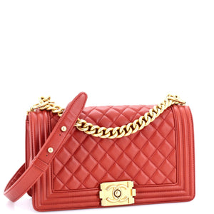 Boy Flap Bag Quilted Calfskin Old Medium