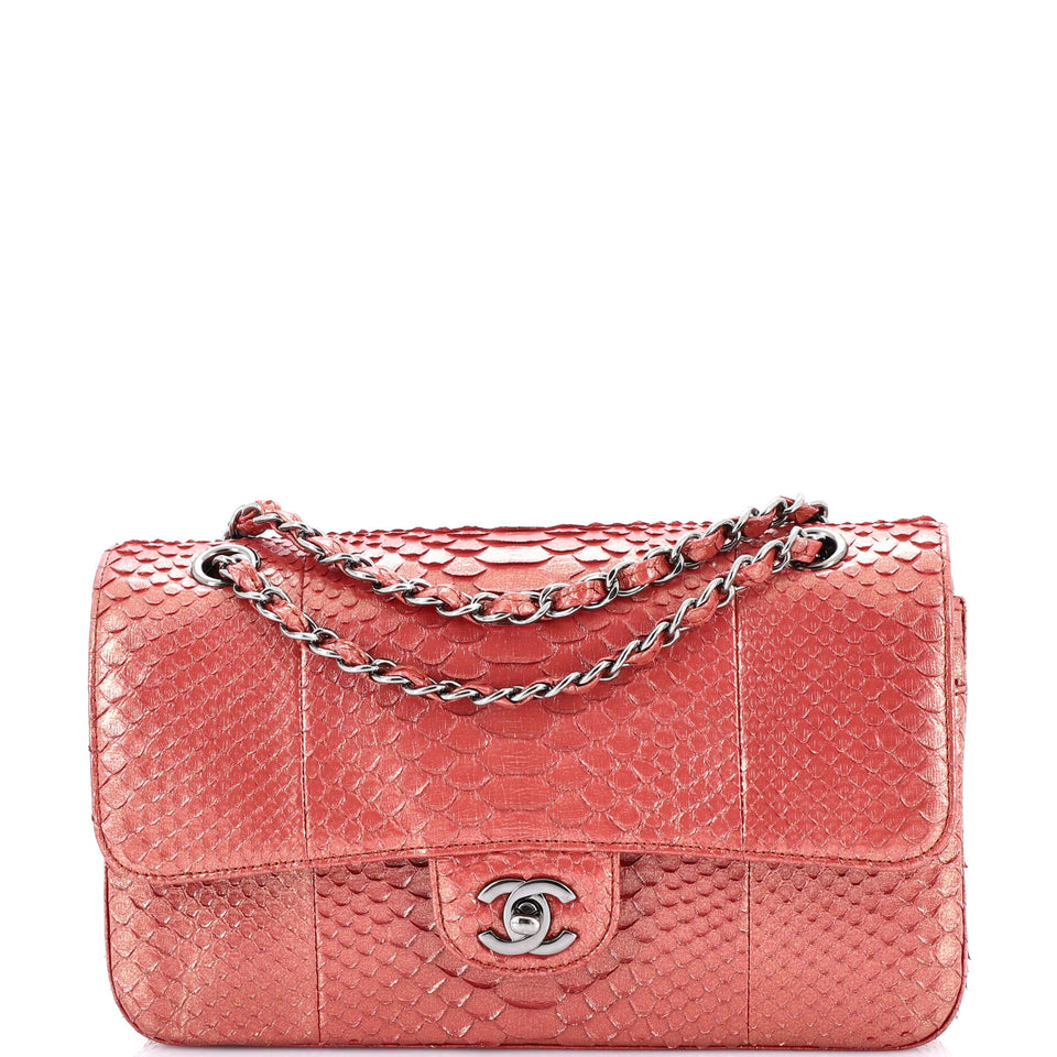 Classic Double Flap Bag Python Medium