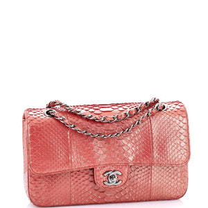 Classic Double Flap Bag Python Medium