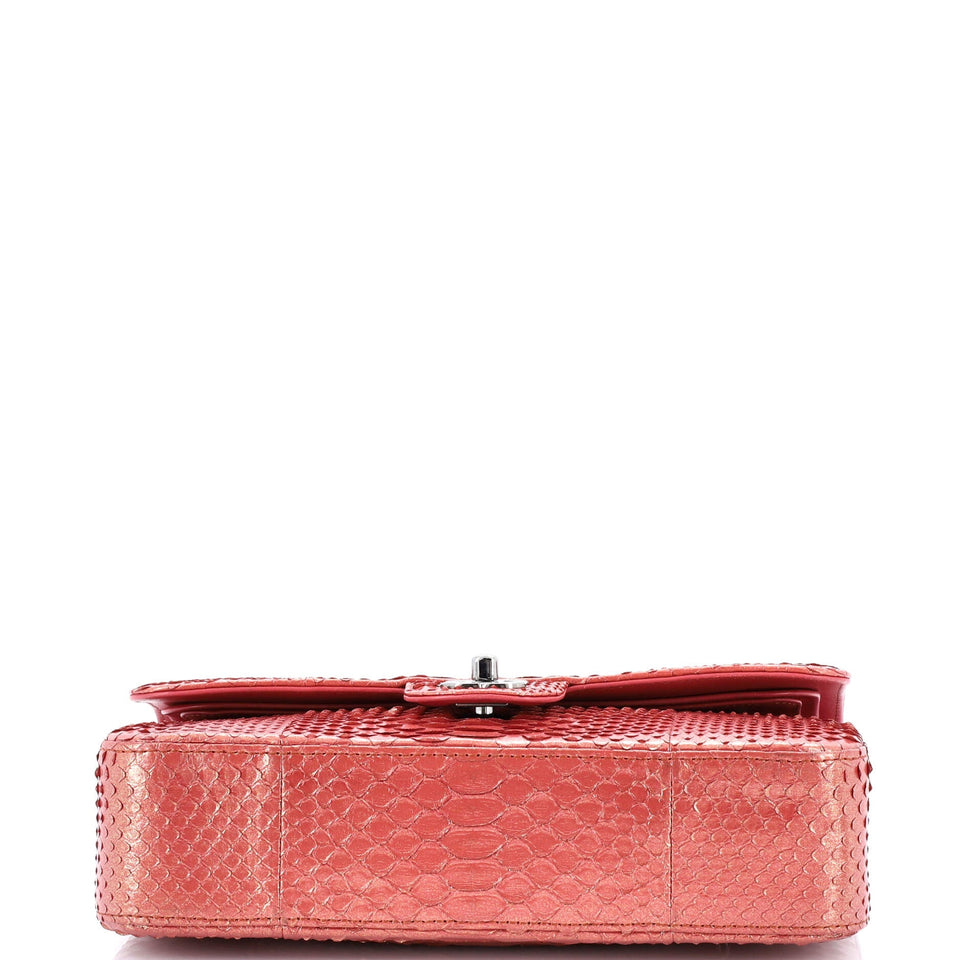 Classic Double Flap Bag Python Medium
