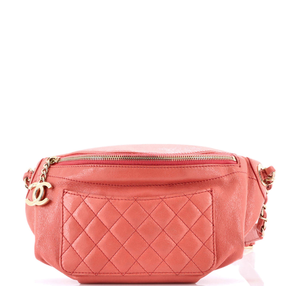 Bi Classic Waist Bag Quilted Crumpled Calfskin