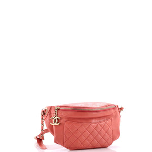 Bi Classic Waist Bag Quilted Crumpled Calfskin