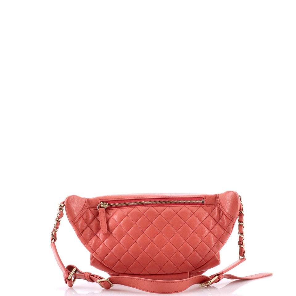 Bi Classic Waist Bag Quilted Crumpled Calfskin