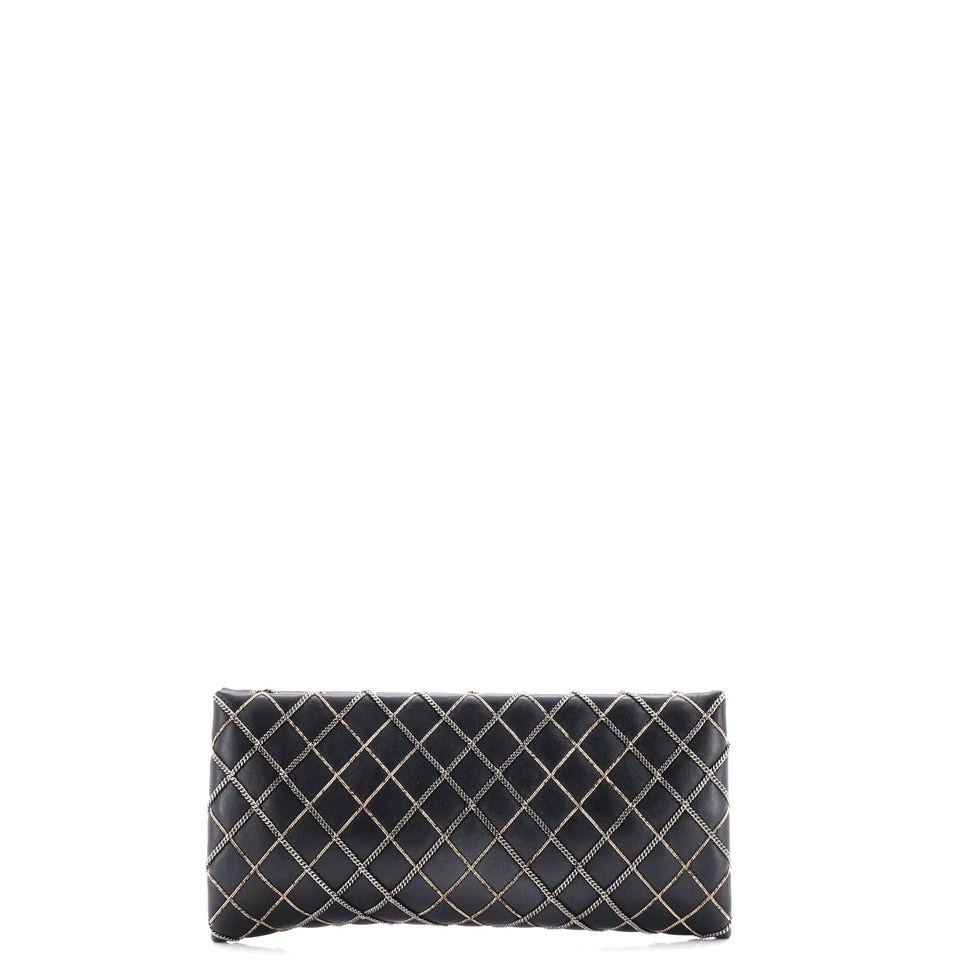 CC Chain Quilted Clutch Lambskin