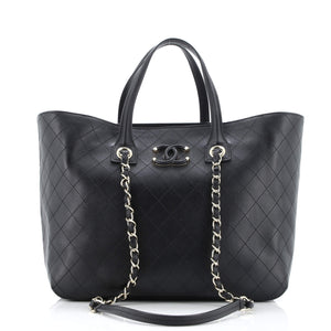 Covered CC Shopping Tote Stitched Calfskin Medium