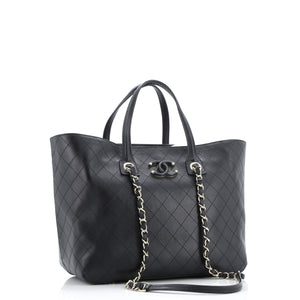 Covered CC Shopping Tote Stitched Calfskin Medium