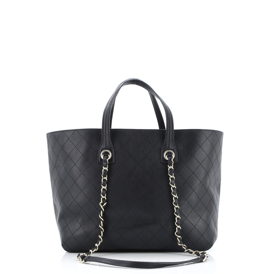Covered CC Shopping Tote Stitched Calfskin Medium