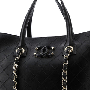 Covered CC Shopping Tote Stitched Calfskin Medium