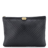 Boy O Case Clutch Chevron Calfskin Medium