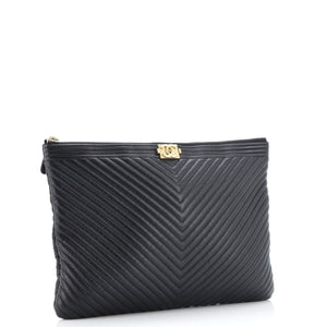 Boy O Case Clutch Chevron Calfskin Medium