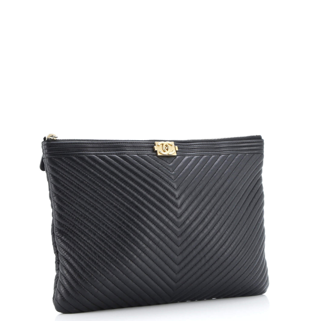 Boy O Case Clutch Chevron Calfskin Medium