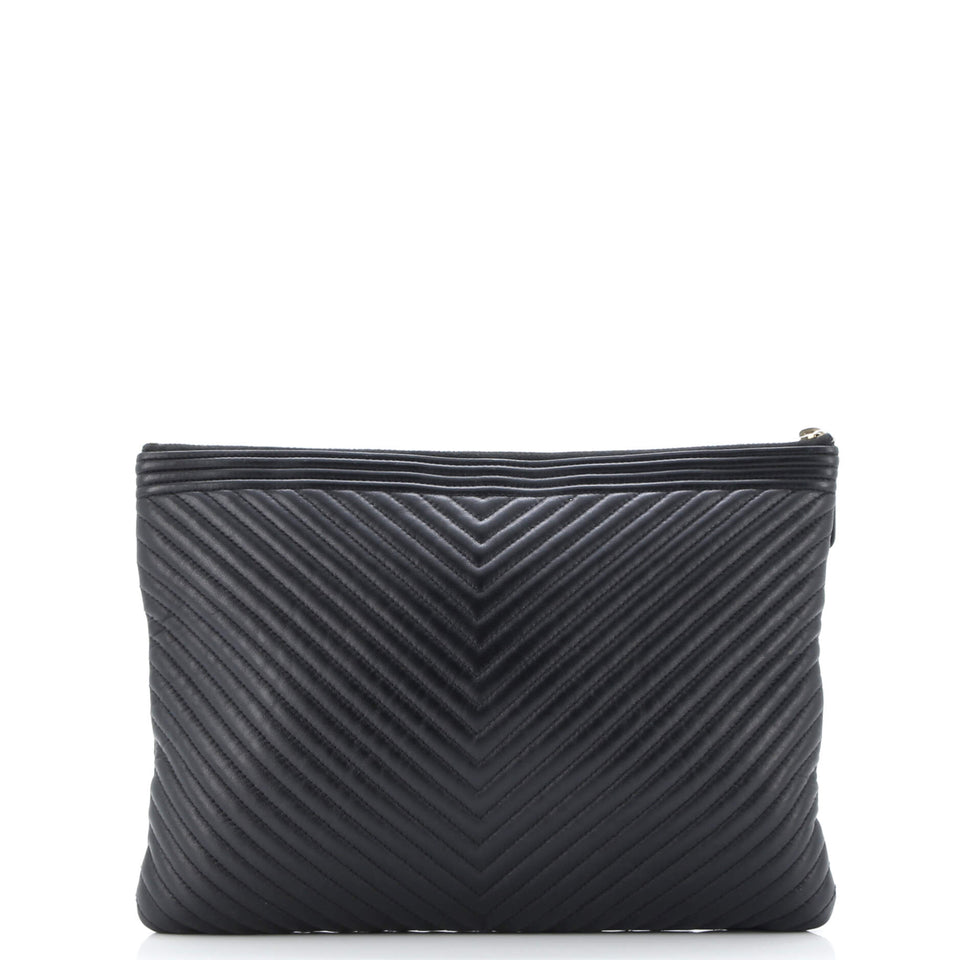 Boy O Case Clutch Chevron Calfskin Medium