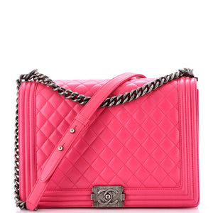 Boy Flap Bag Quilted Lambskin Large