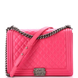 Boy Flap Bag Quilted Lambskin Large