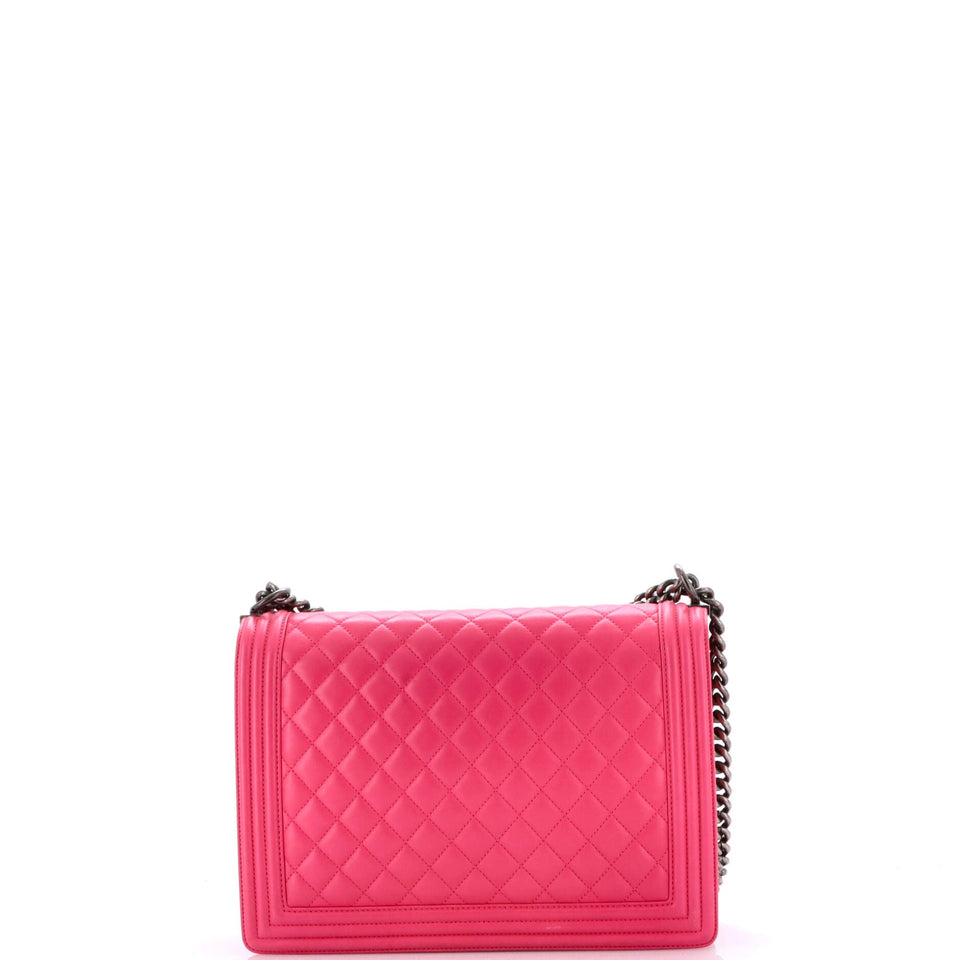 Boy Flap Bag Quilted Lambskin Large
