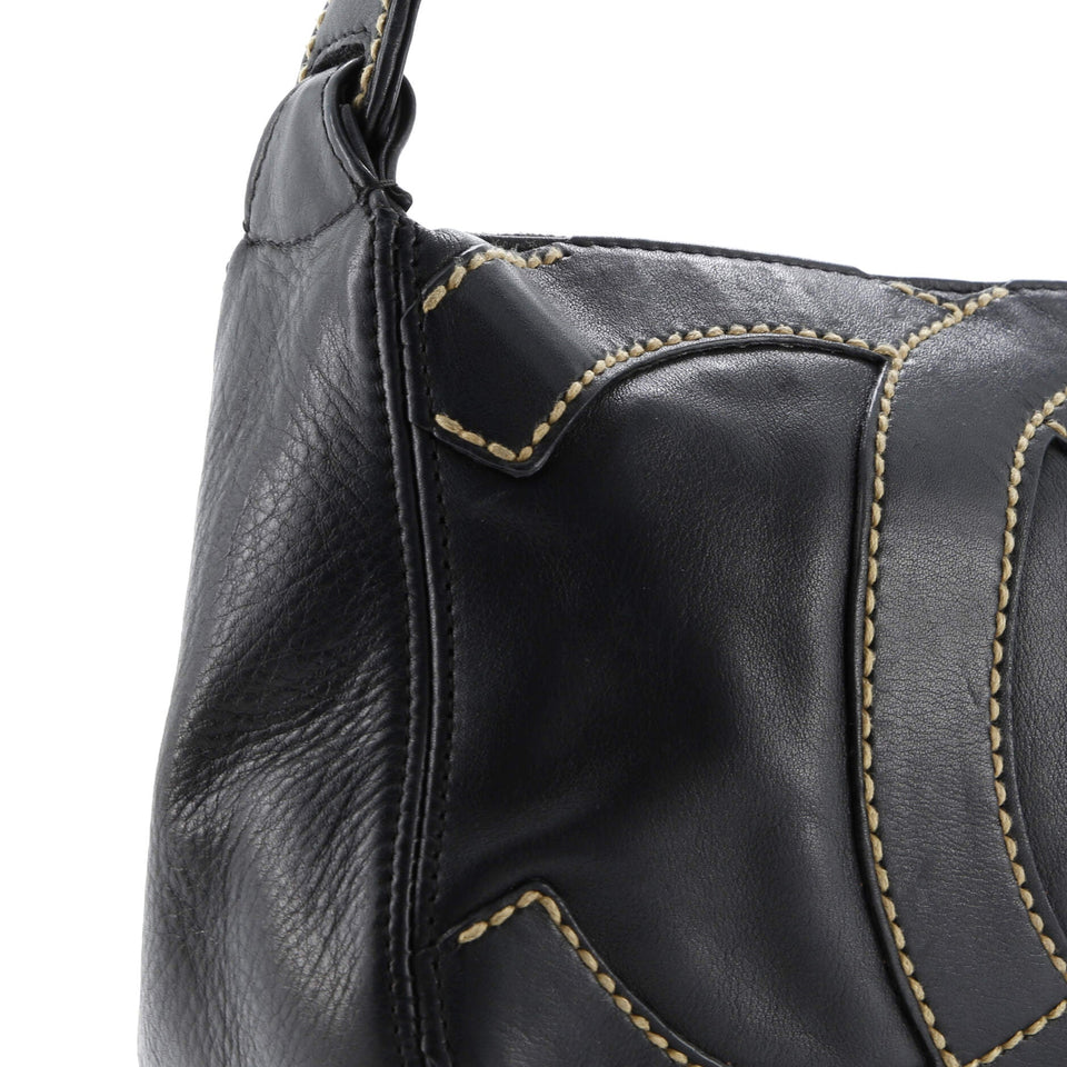CC Stitch Shoulder Bag Leather Small