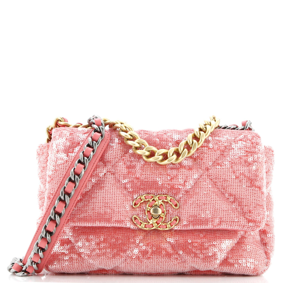 19 Flap Bag Quilted Sequins Medium