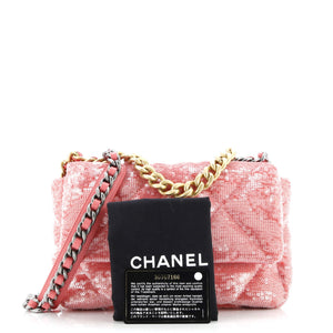 19 Flap Bag Quilted Sequins Medium