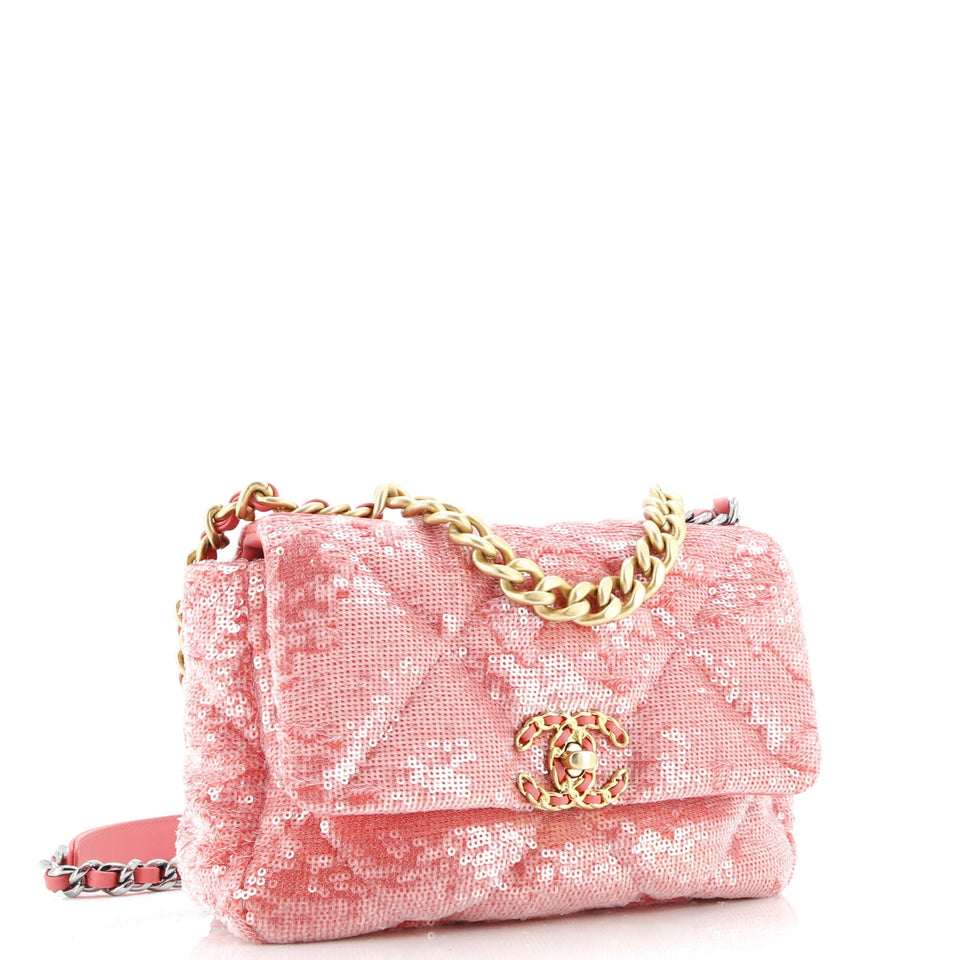19 Flap Bag Quilted Sequins Medium