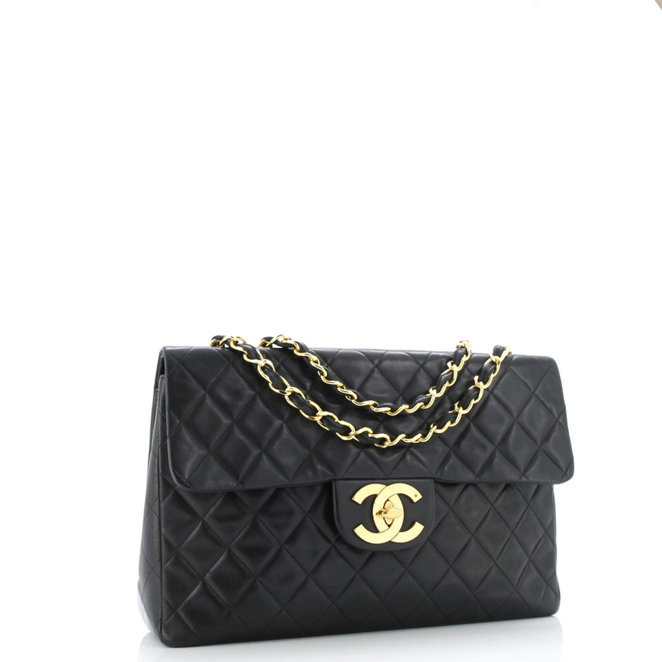 Vintage Classic Single Flap Bag Quilted Lambskin Maxi