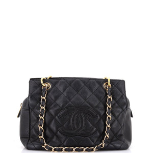 Petite Timeless Tote Quilted Caviar