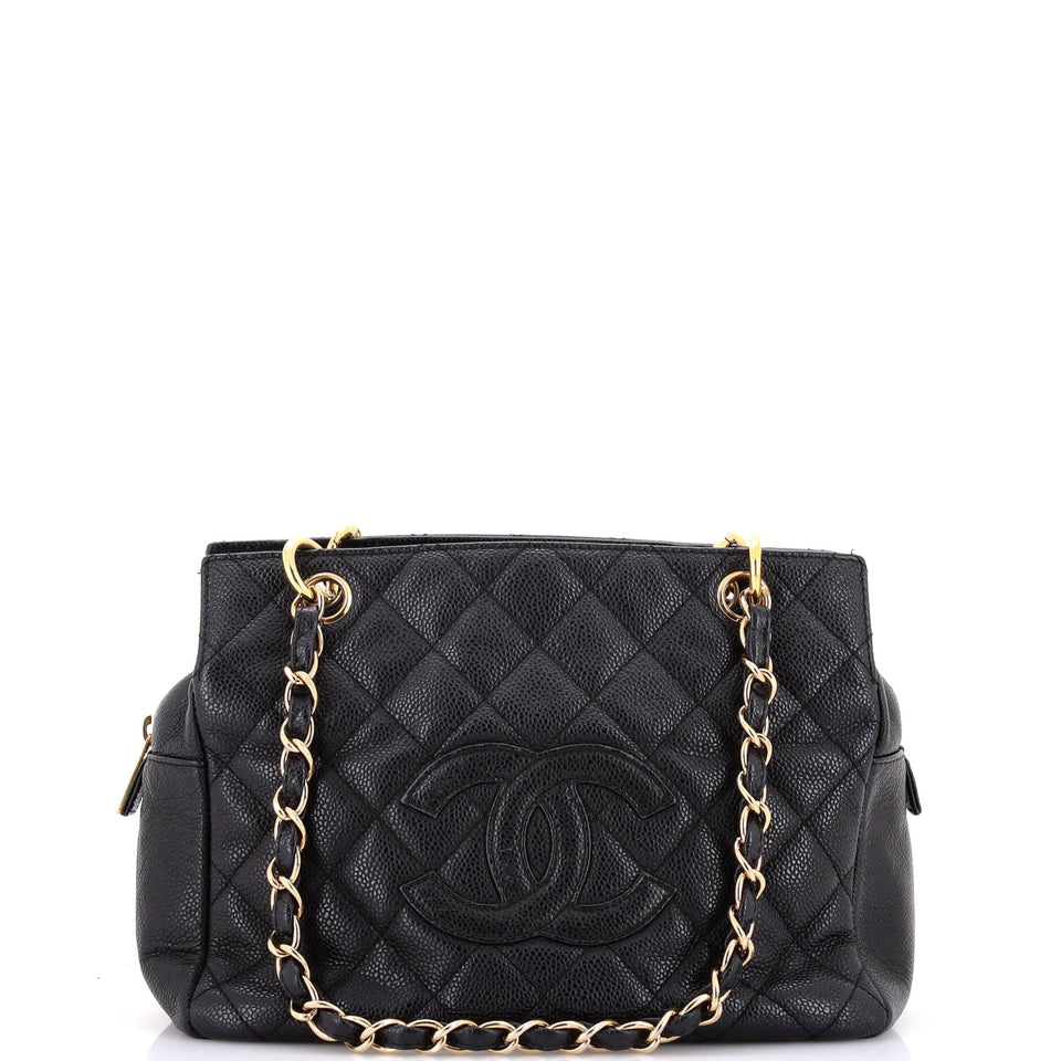 Petite Timeless Tote Quilted Caviar